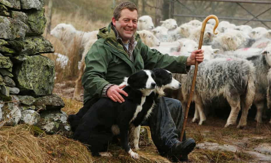 James Rebanks with his Herdwick sheep in Cumbria