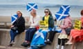 Flag-waving SNP supporters in Edinburgh