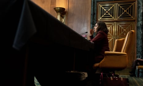 Neera Tanden, Joe Biden’s nominee for director of the Office of Management and Budget (OMB), speaks at a hearing with the Senate budget committee.