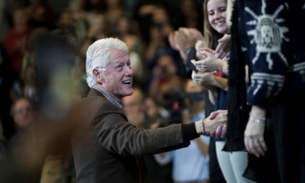 Bill Clinton campaigning in Nashua, New Hampshire.