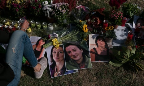 A memorial held last month for Daphne Caruana Galizia on the fourth anniversary of her murder.