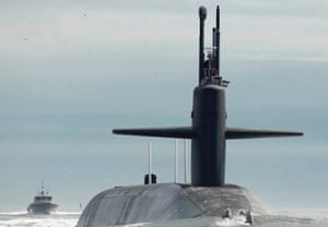 The USS Tennessee at sea.