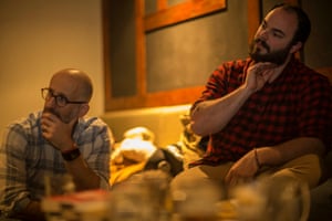 TGBC members listen as another man talks about his life