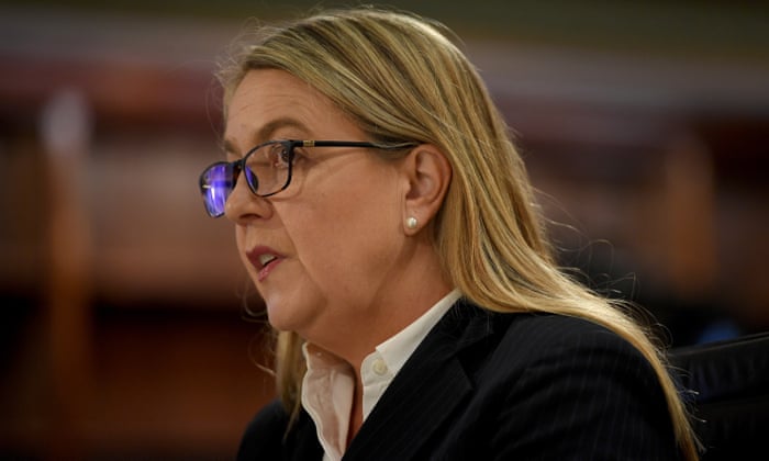Jenny West speaks during the inquiry on 11 July.