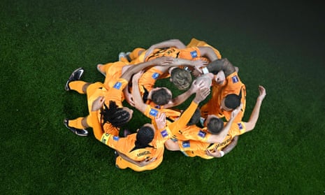 The Netherlands players celebrate after scoring against Senegal.