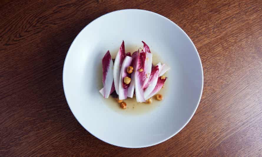 “Sweetness, bitterness”: roasted onion and endive.