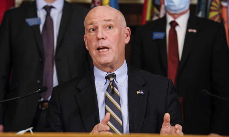 Greg Gianforte at the state capitol in Helena, Montana, on 10 February. 