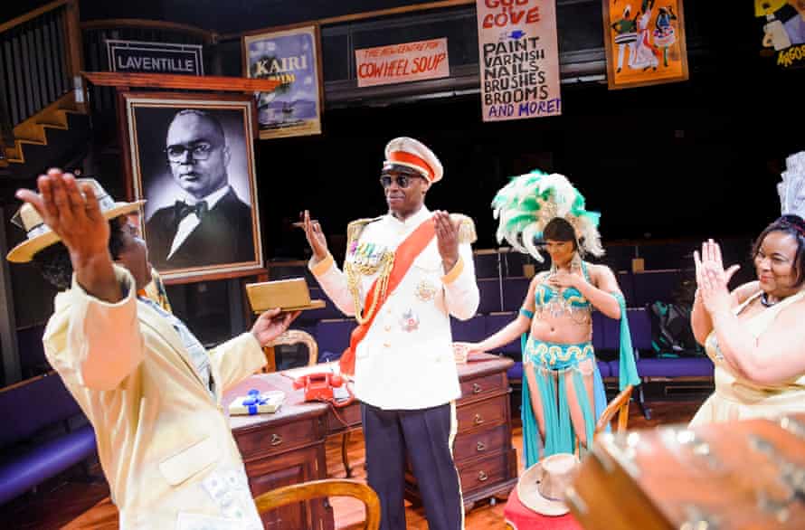 Seun Shote, centre, as Samuel in Play Mas at the Orange Tree theatre, directed by Paulette Randall, in 2015.