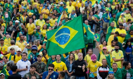 Bolsonaro supporters protest outside the army HQ in Brasilia, 2 November.