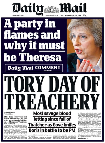 The Daily Mail backs Theresa May for prime minister.