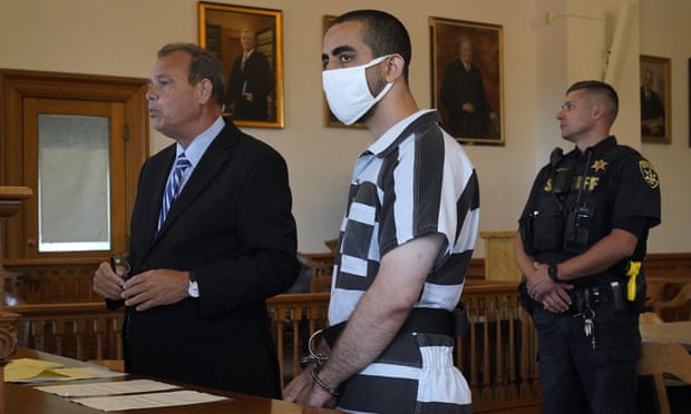Hadi Matar, 24, appears in court on Saturday.