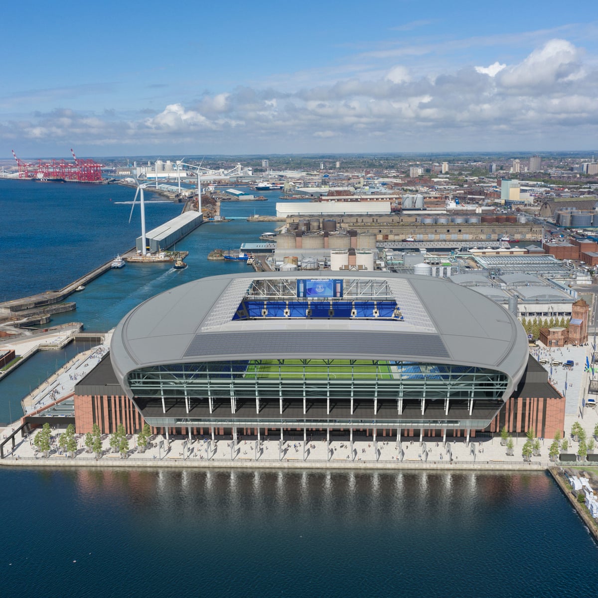 Everton sign contract to complete new stadium construction | Everton | The Guardian