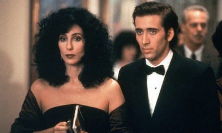 With Cher in Moonstruck, 1987.