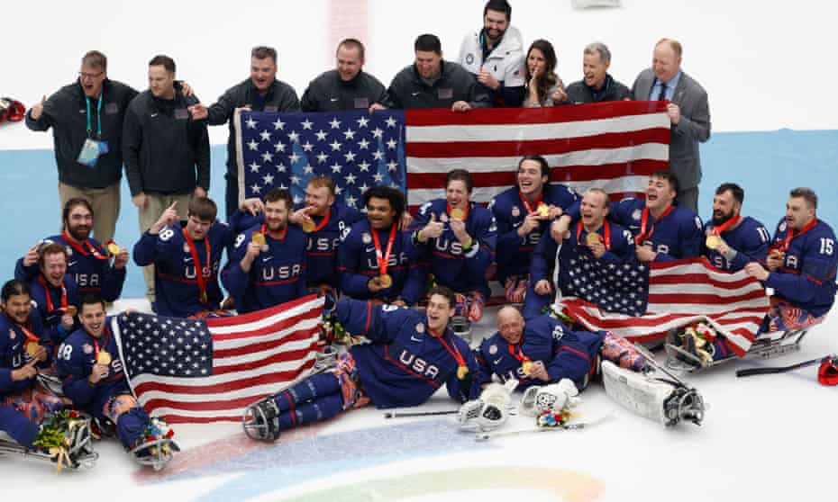 Para ice hockey gold medal winners from the US.