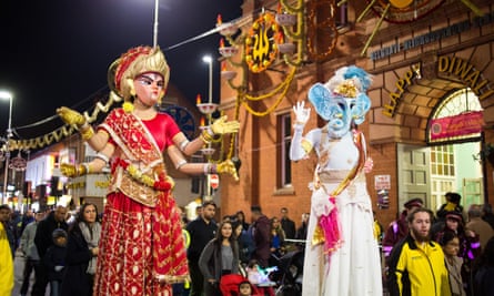 The Diwali lights are switched on in Leicester.