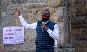MONDAIRE JONES addresses The Fund Excluded Workers Coalition gathered earlier this week at The White Plains Presbyterian Church. The church was the site of a hunger strike calling for a fund in the New York State budget that provides COVID-19 economic relief to excluded and essential workers. New York is the first state to fund excluded workers.