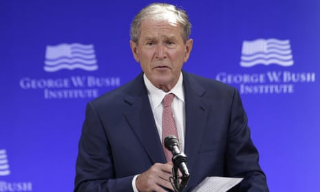 George W. Bush<br>Former U.S. President George W. Bush speaks at a forum sponsored by the George W. Bush Institute in New York, Thursday, Oct. 19, 2017. (AP Photo/Seth Wenig)