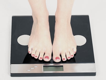 Woman's feet on scales