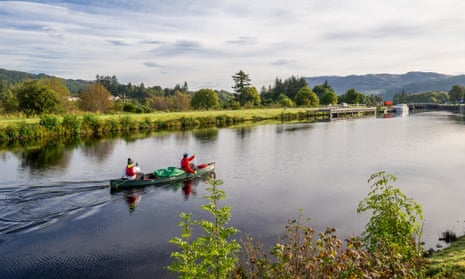 Canoing the Caledonian Canal, part of Scotland’s Great Glen Trail.