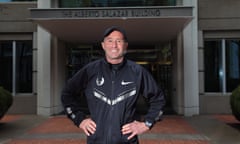 Alberto Salazar poses in front of the building named after him on the Nike campus in 2013