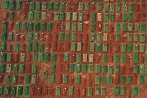 A graveyard for victims of Covid-19 at the Pondok Ranggon cemetery in Jakarta, Indonesia