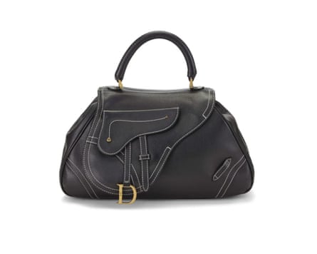 Dior Black Leather Saddle Bag