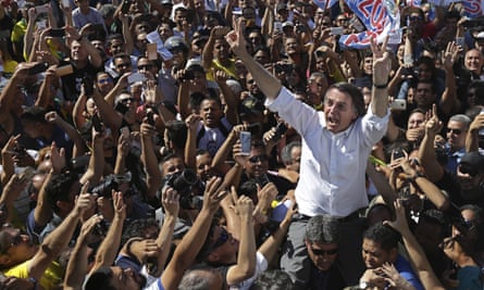Jair Bolsonaro, then presidential candidate, in Brazil, in 2018; he was elected in January this year. 