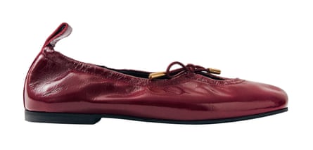 Burgundy patent leather flats