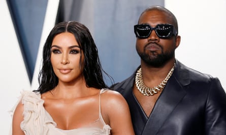 Kim Kardashian and Kanye West attend the Vanity Fair Oscar party in Beverly Hills during the 92nd Academy awards, in Los Angeles, 2020.