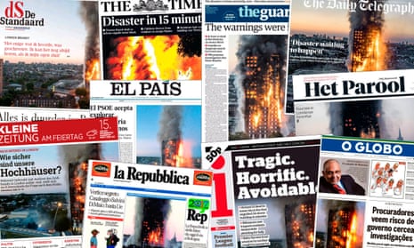 Newspapers report on the Grenfell Tower fire