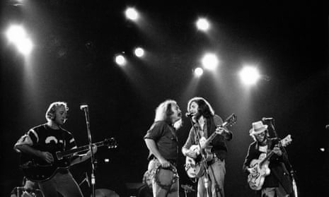 In the wrong order (from left): Stephen Stills, David Crosby, Graham Nash and Neil Young on stage in 1974.