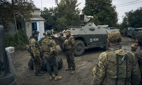 Ukrainian soldiers in Izium, Kharkiv region, Ukraine 13 September.
