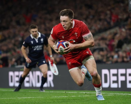 Josh Adams crosses for Wales’s consolation try