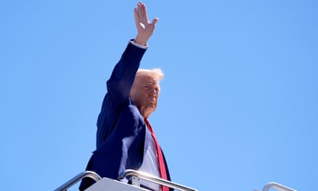 Donald Trump<br>Republican presidential nominee former President Donald Trump waves as he boards a plane at Harry Reid International Airport after a campaign trip, Saturday, Sept.14, 2024, in Las Vegas. (AP Photo/Alex Brandon)