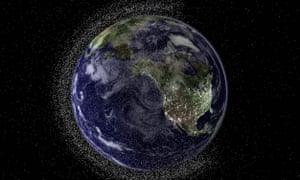 Photo by Electro Optic Systems. This file handout illustration image created by Australia's Electro Optic Systems (EOS) aerospace company and released on July 20, 2010 shows a view of the Earth from geostationary height depicting swarms of space debris
