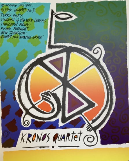 Poster for the Kronos Quartet by Bob Linney