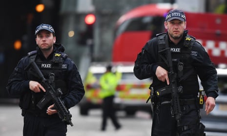 Armed police near the site of the attack at London Bridge