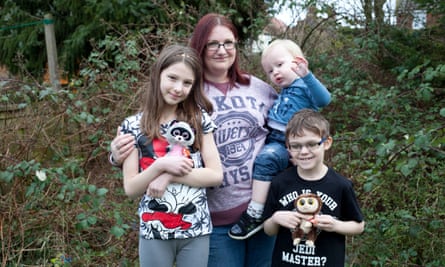 Sarah Ruse with her children Chloe, Liam and Oscar.