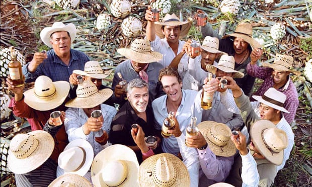 George Clooney and Rande Gerber with Casamigos tequila producers – they sold the brand for $1bn last year.