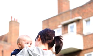 Single mother with baby