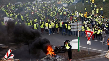 'It's Macron's fault': parts of France in gridlock as thousands protest fuel tax hikes - video