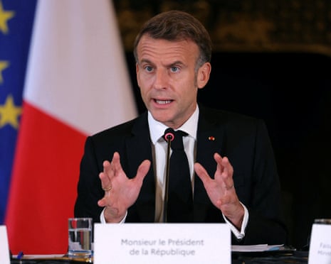 France's president Emmanuel Macron speaks during a ministerial meeting on the implementation of the Middle East peace plan at the Quai d'Orsay, in Paris, France on 9 October 2025.