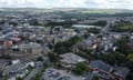 An aerial view of the Lancashire town of Burnley, UK