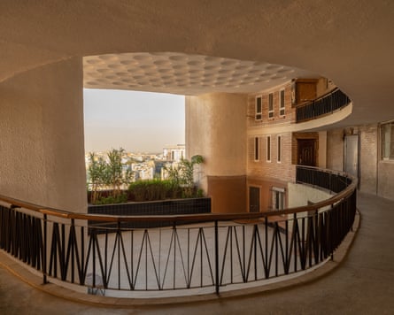 Gathering place … the Zhemchug housing block features communal courtyards every three floors.