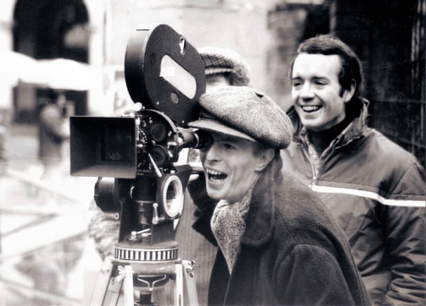 David Bowie with assistant director Rory MacLean filming Just a Gigolo in 1977.