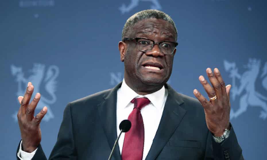 Denis Mukwege at a news conference in Oslo in December 2018.