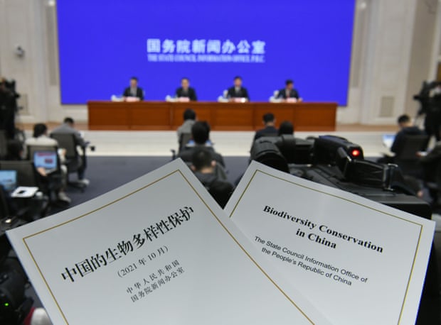 China’s State Council Information Office issue a white paper to introduce the country’s actions on biodiversity conservation, Beijing, China, 8 Oct 2021