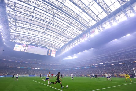 The USA face Mexico during the Gold Cup final last July at the NRG Stadium, renamed the Houston Stadium for the World Cup