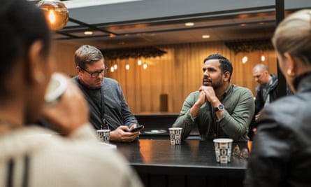 Employees drinking coffee at swedish transport administration