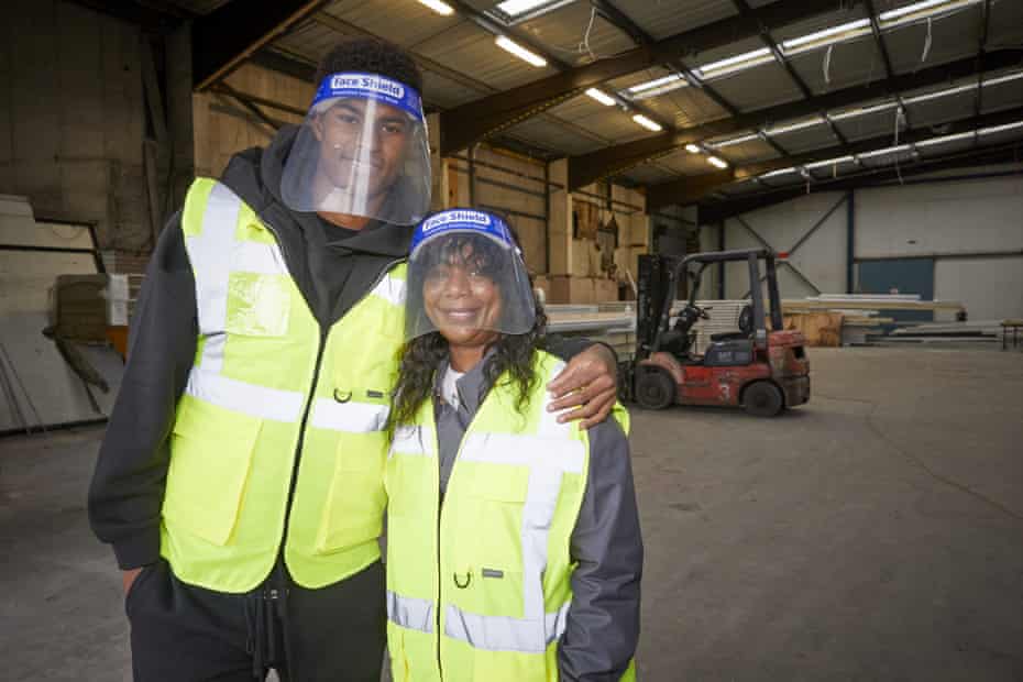 Marcus Rashford and his mother Melanie visit FareShare Greater Manchester at New Smithfield Market.